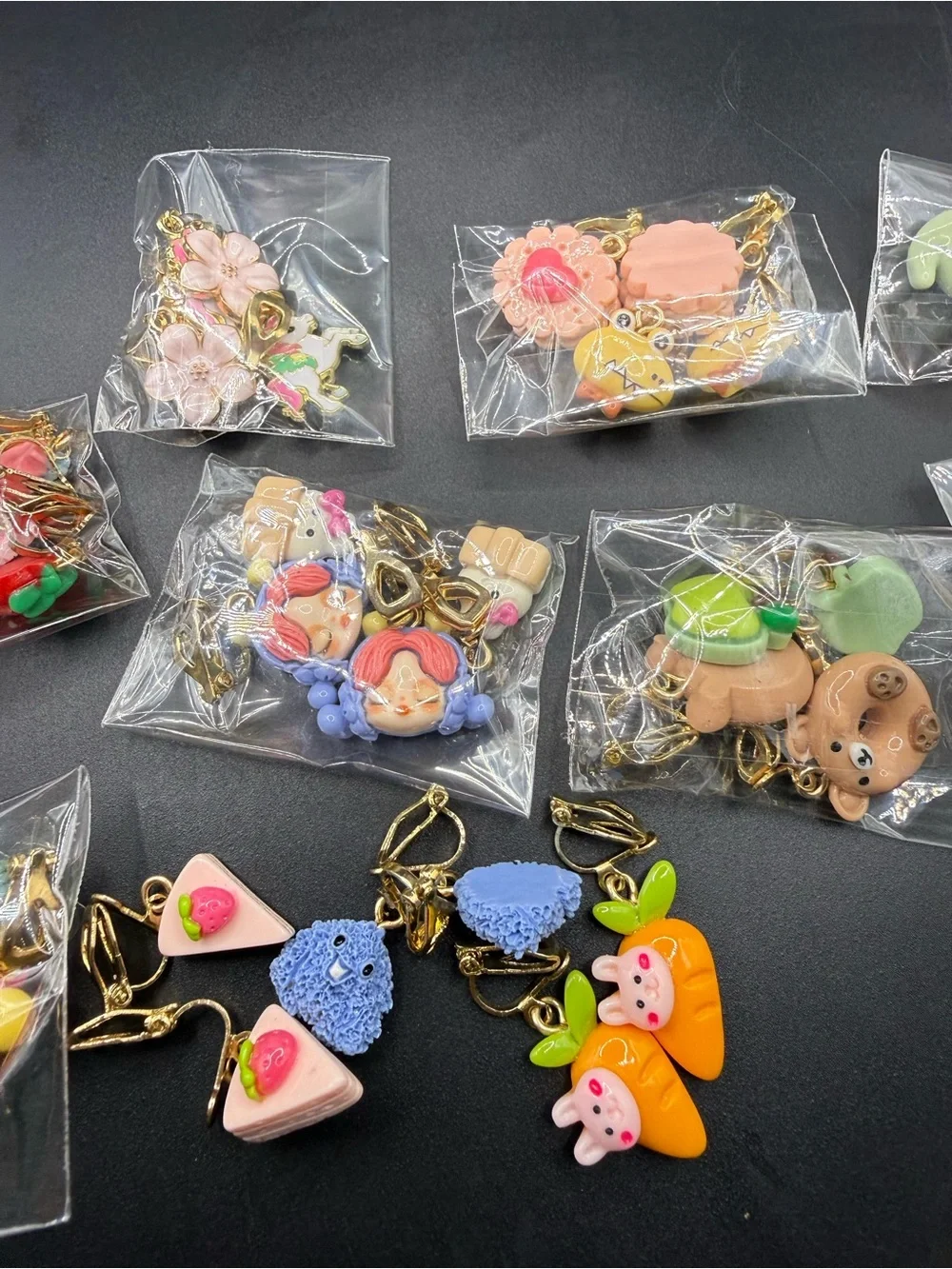 Kids 30 pack of charm clip on earrings- Multicolor